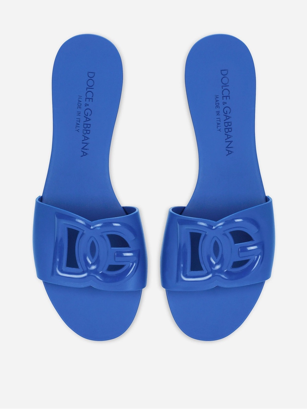 Dolce & Gabbana Rubber Beachwear Sliders Slides Sandals Blue 40